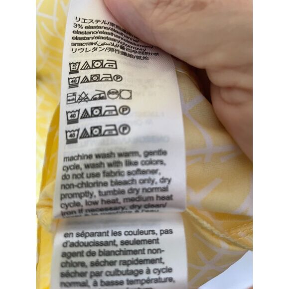 NWT DNKY Men's Yellow‎ Long Sleeve Button-Down Shirt Geometric Print Size Medium - Picture 7 of 7